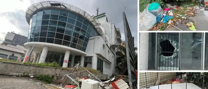 Cosenza, l’Hotel Centrale trasformato in una discarica a cielo aperto tra incuria e abbandono\n