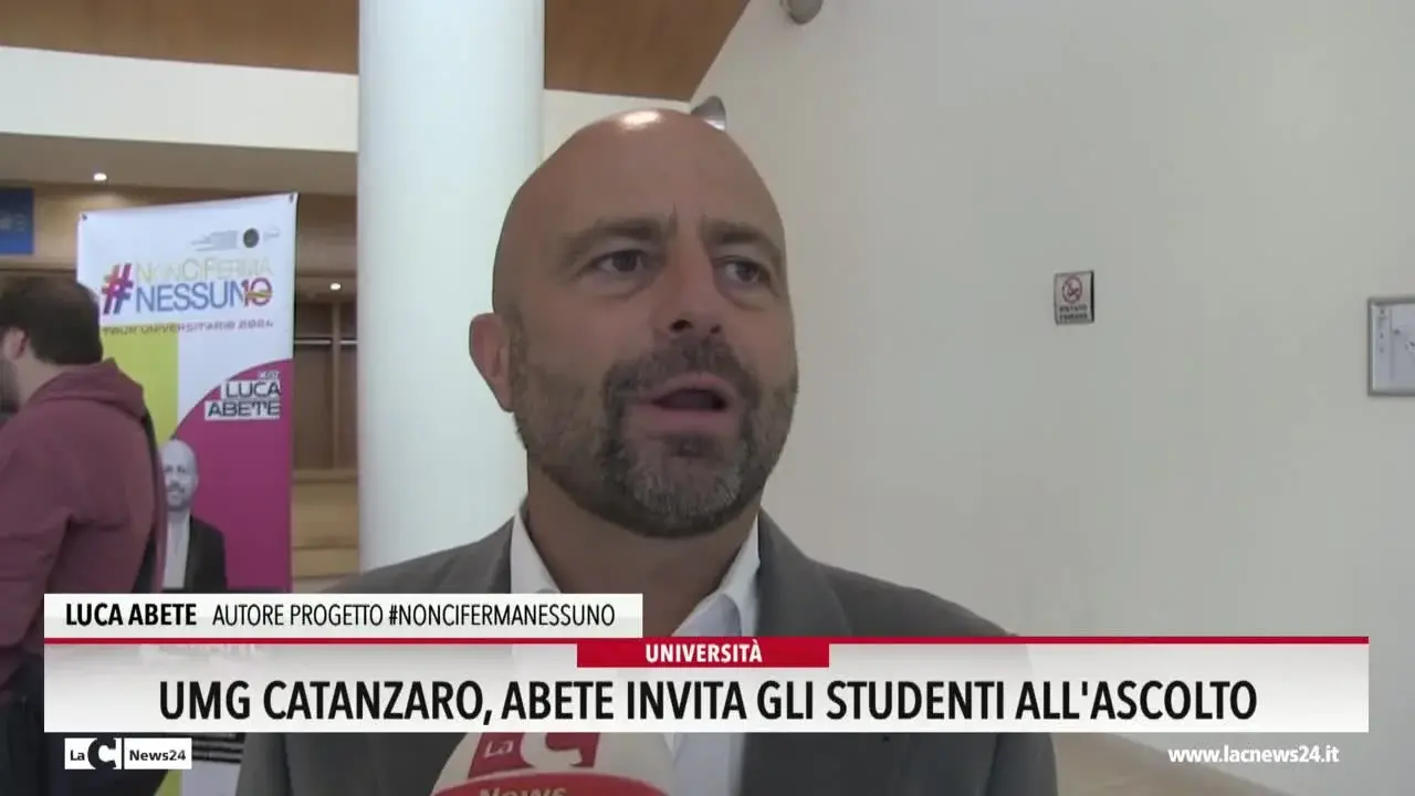 Umg Catanzaro, Abete invita gli studenti all'ascolto