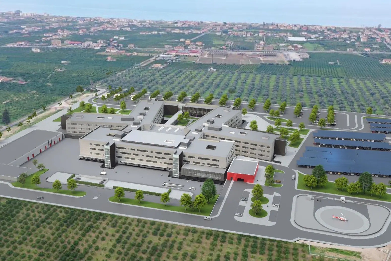 Un rendering dell\\'ospedale della Sibaritide