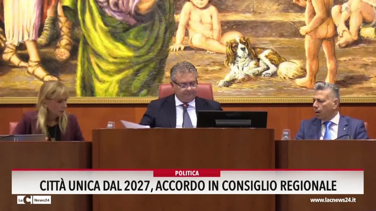 Citta unica dal 2027, accordo in Consiglio Regionale.