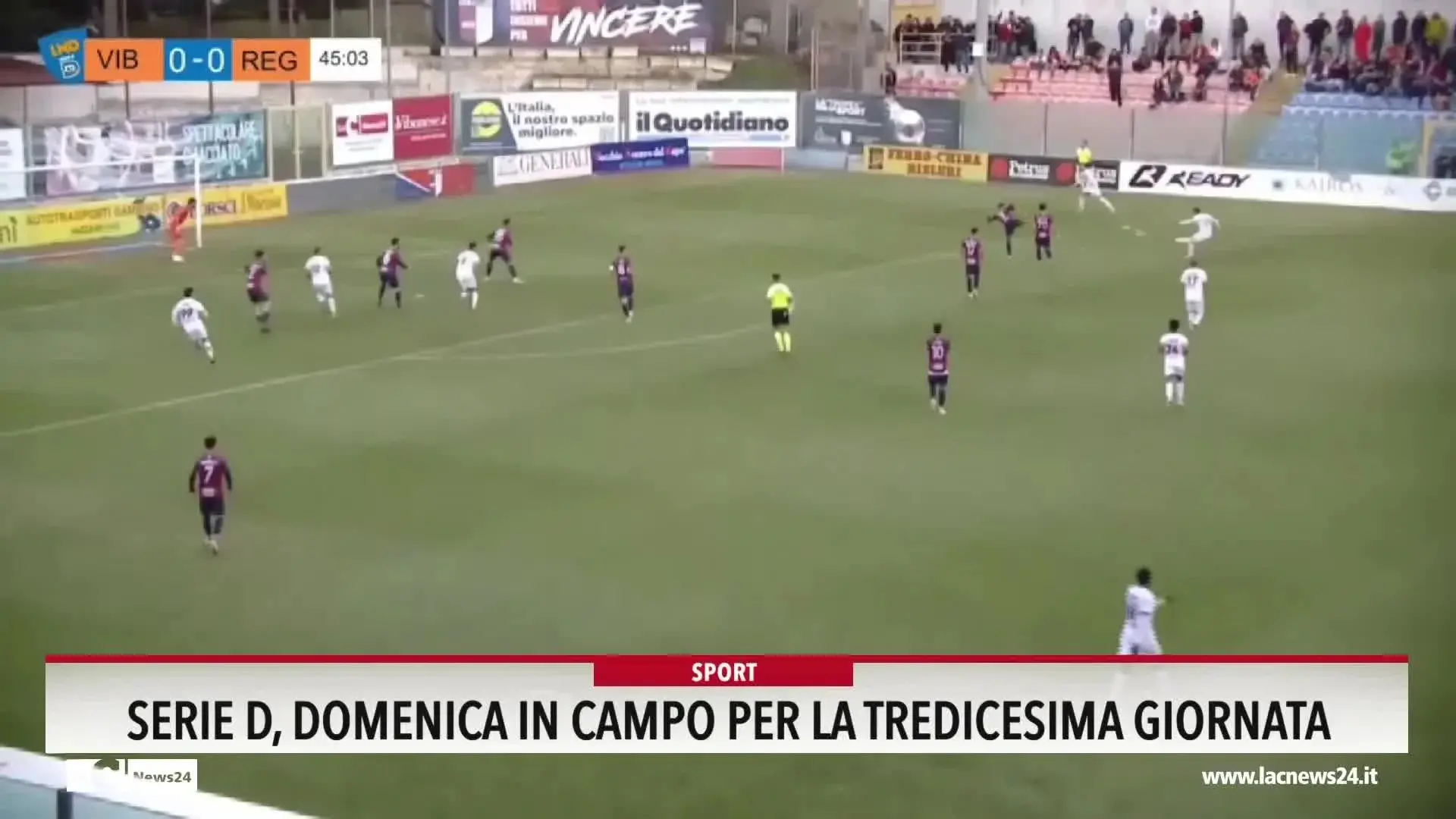 Serie D, domenica in campo per la tredicesima giornata