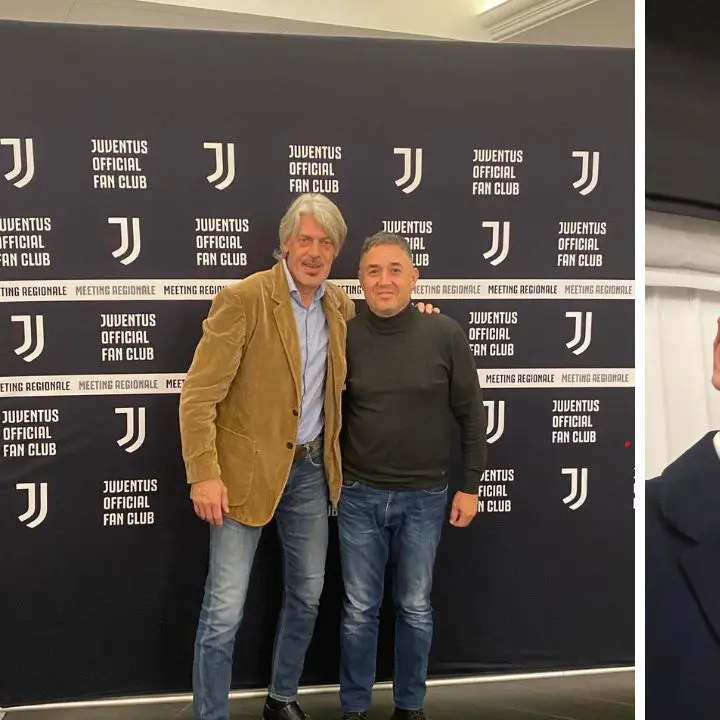 Il vicepresidente Rocco Totino con Moreno Torricelli e il socio Massimo Jorfida con Gianluca Pessotto