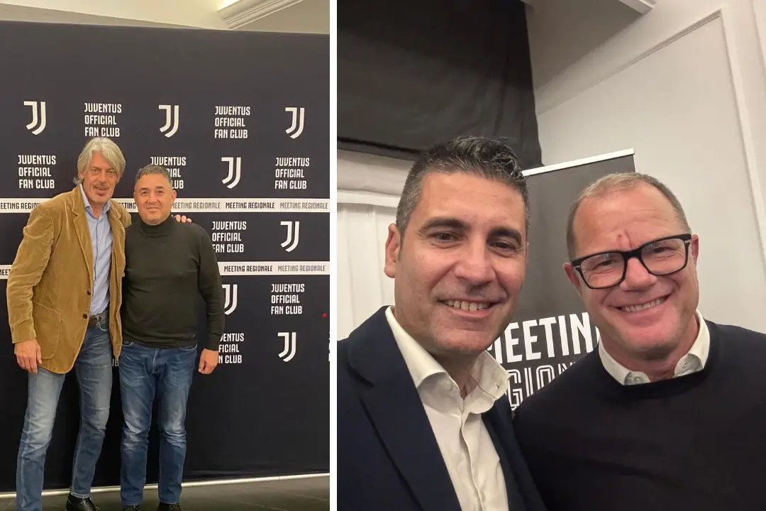 Il vicepresidente Rocco Totino con Moreno Torricelli e il socio Massimo Jorfida con Gianluca Pessotto