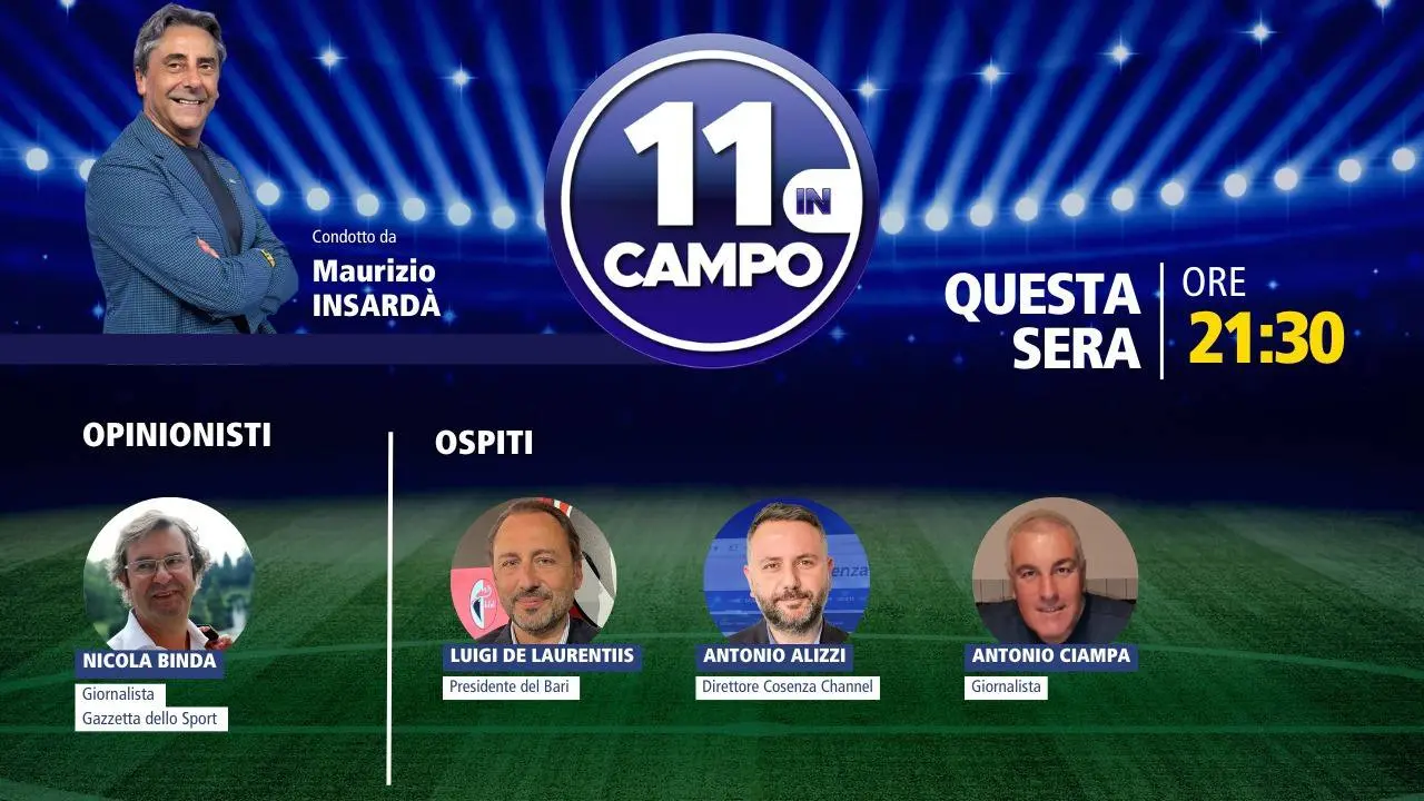 Il presidente del Bari Luigi De Laurentiis\u00A0ospite di 11 in campo su LaC Tv\n