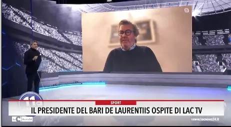 Il presidente del Bari De Laurentiis ospite di LaC Tv