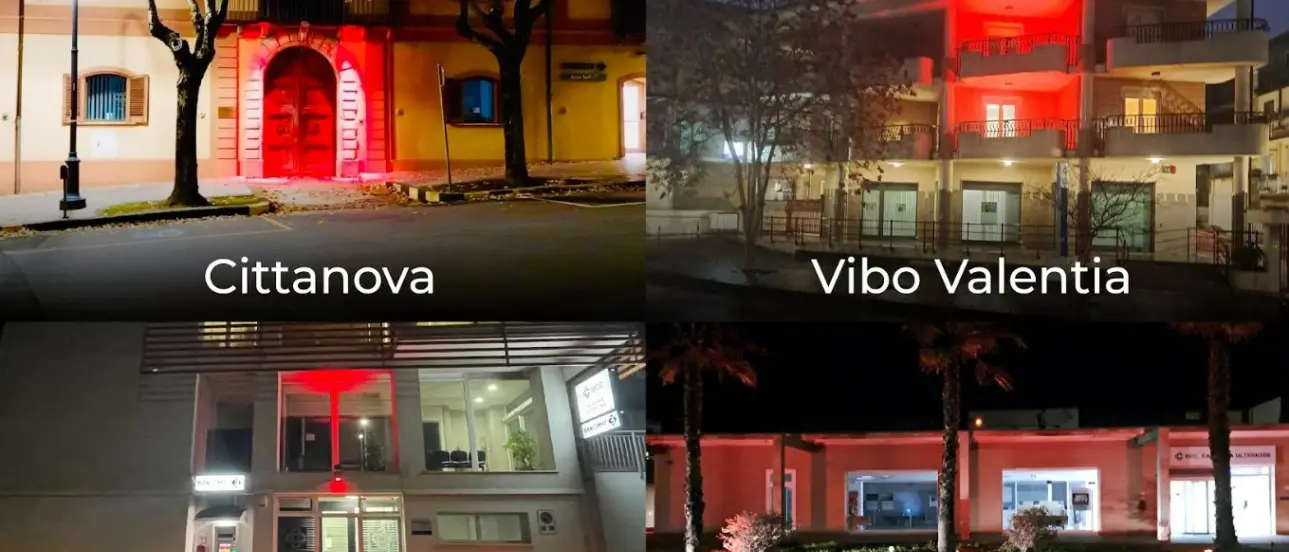 La Bcc della Calabria Ulteriore si illumina di rosso: un segnale contro la violenza sulle donne\n