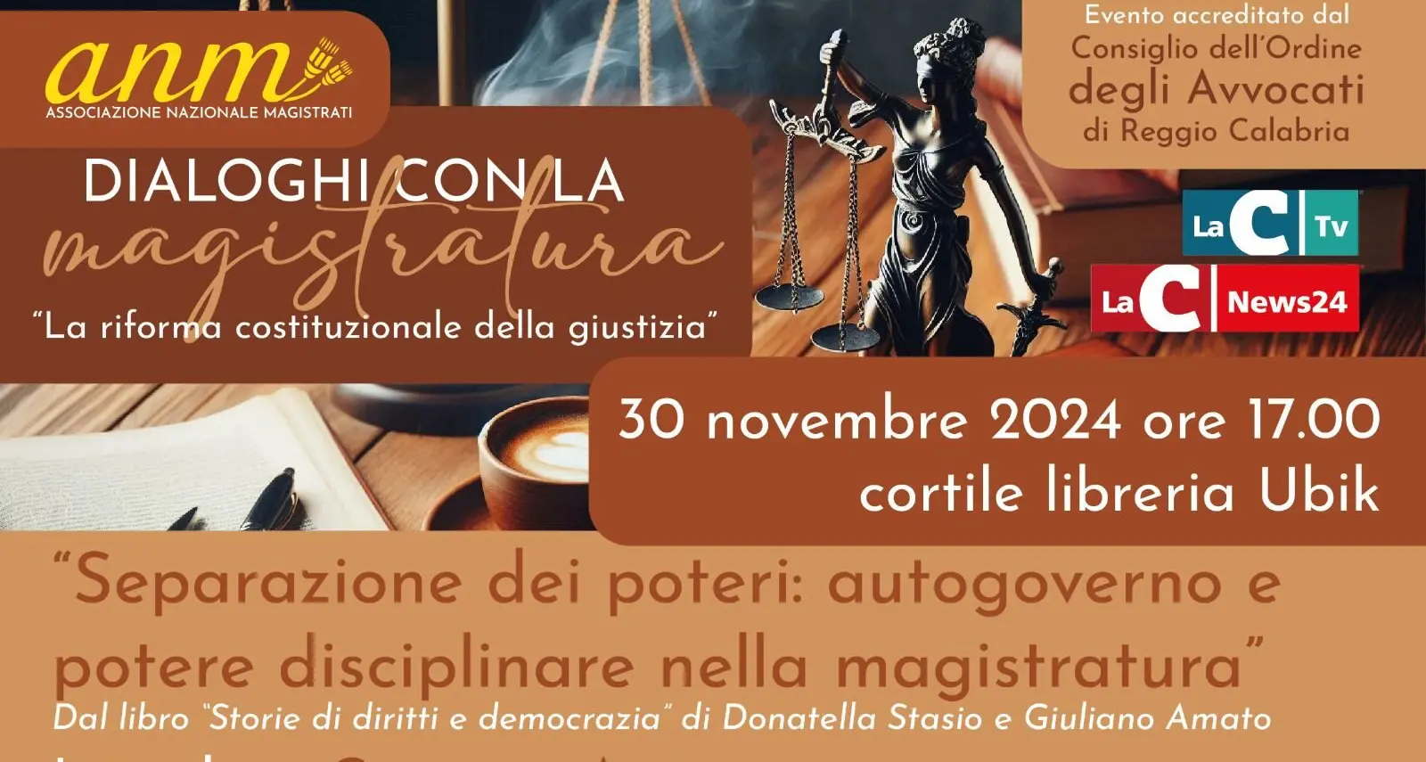 Dialoghi con la magistratura, a Reggio Calabria\u00A0secondo incontro sulla separazione dei poteri\n