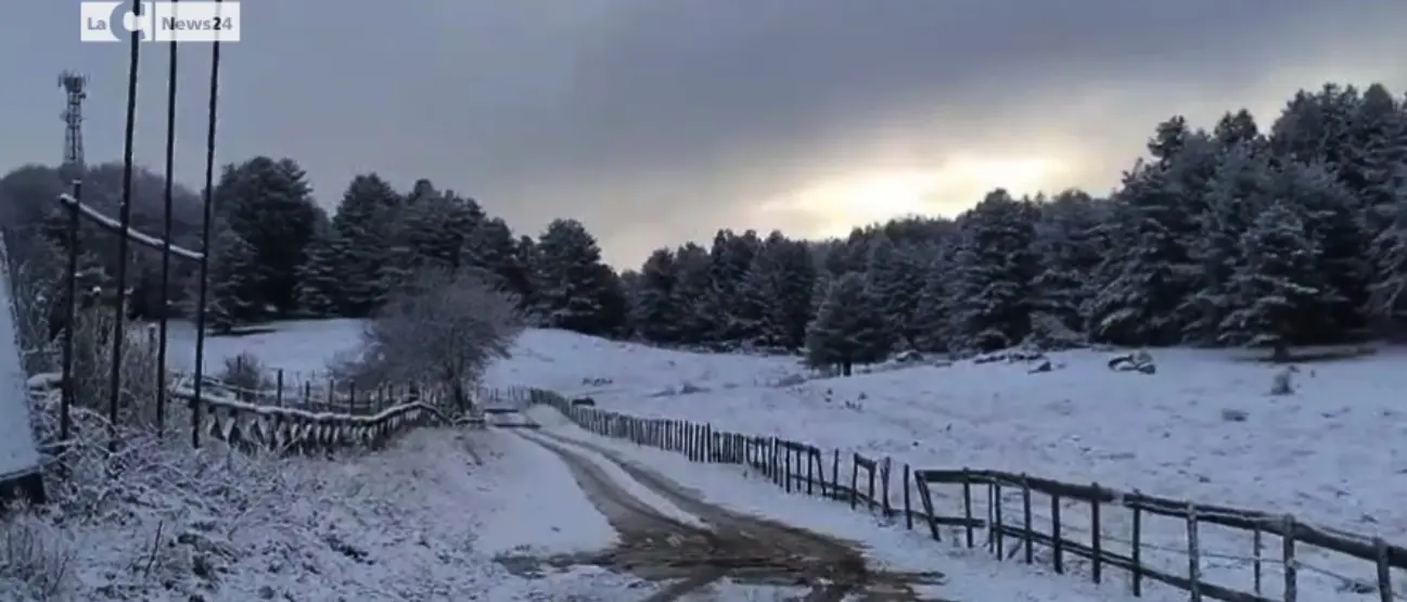 Sila, lo spettacolo della neve sui Pianori di Carlomagno\n