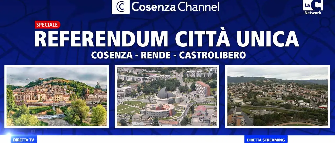 Fusione Cosenza, Rende e Castrolibero: seggi aperti per il referendum. Speciale in diretta su LaC Tv\n