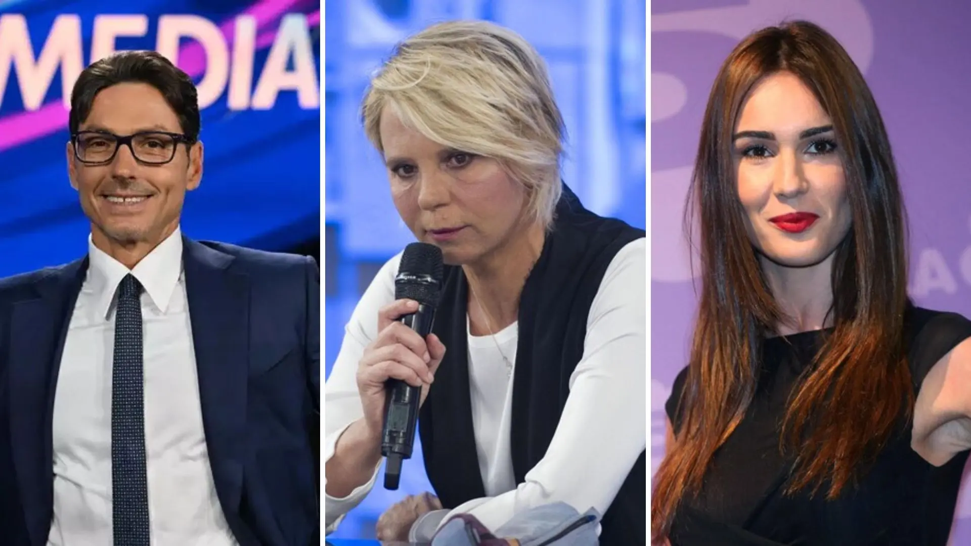 Pier Silvio Berlusconi, Maria De Filippi e Silvia Toffanin (foto Ansa)