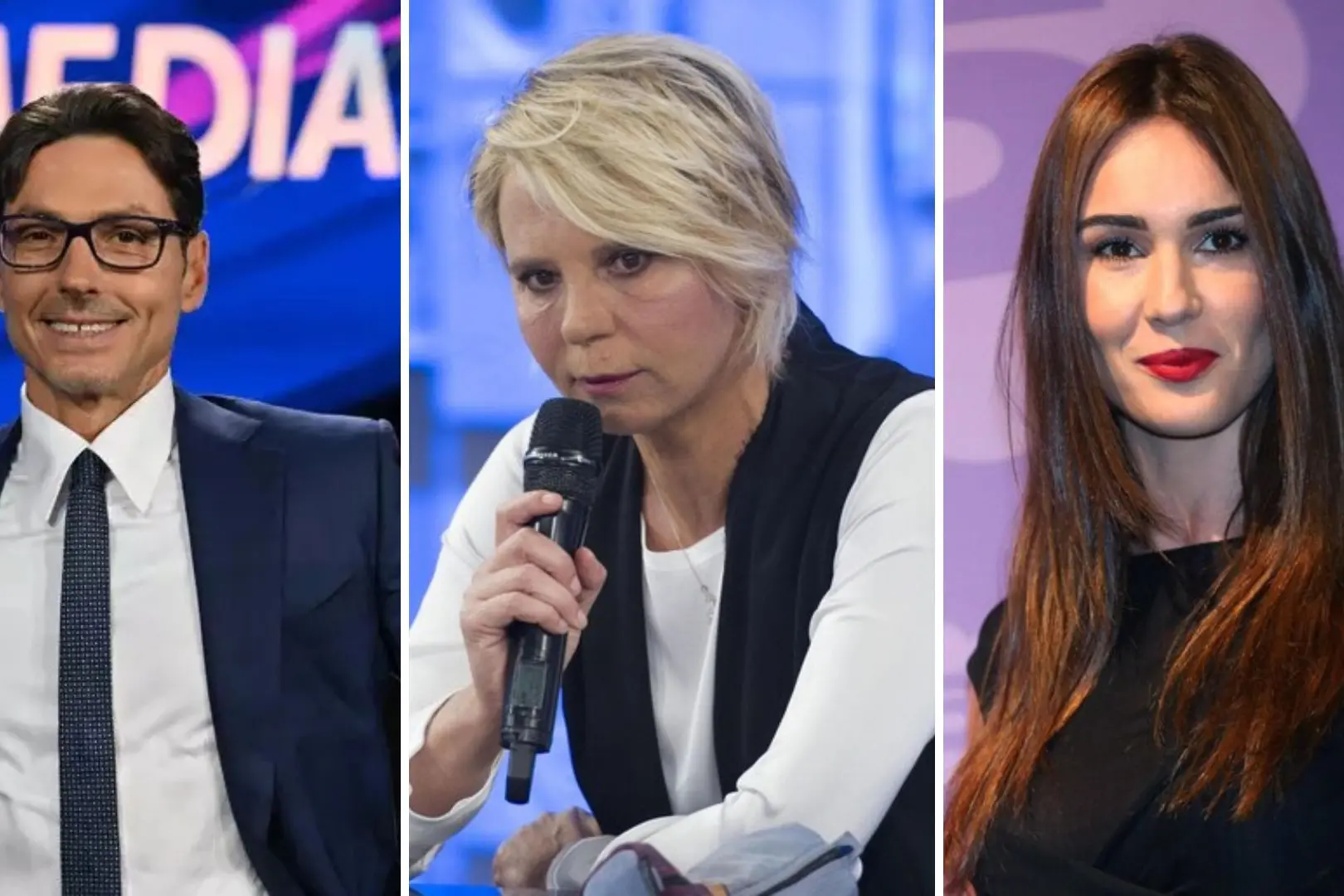 Pier Silvio Berlusconi, Maria De Filippi e Silvia Toffanin (foto Ansa)