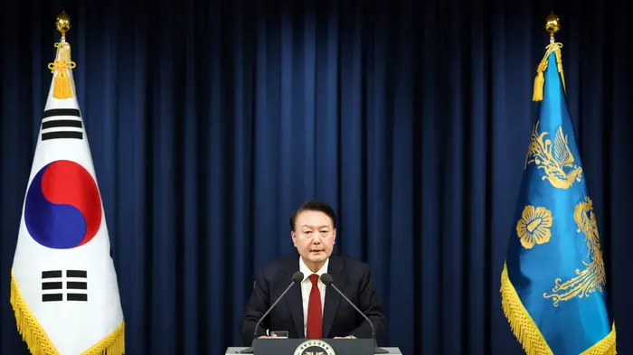 <p>Il presidente della Corea del Sud&nbsp;Yoon Suk Yeol (foto Ansa)</p>\\n , EPA