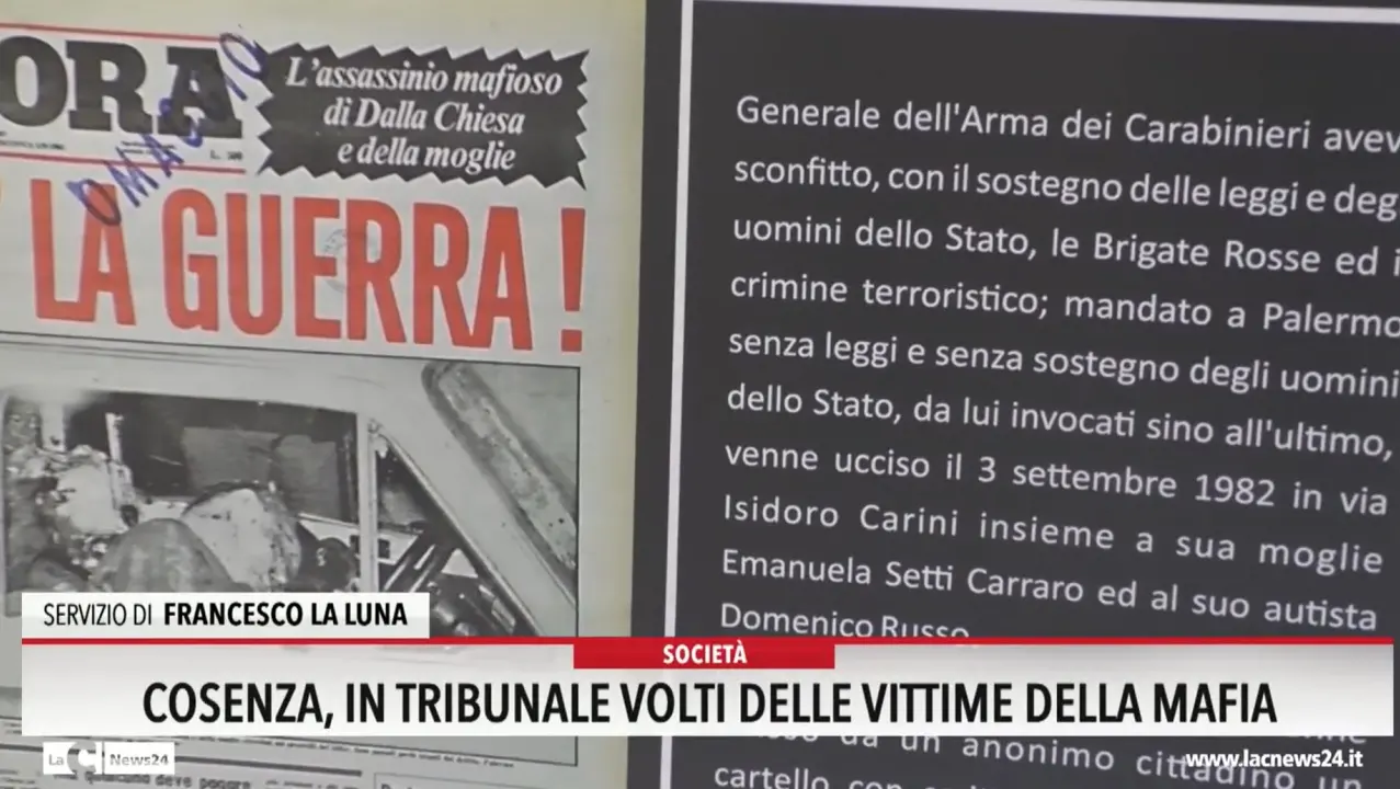 Cosenza, in tribunale i volti delle vittime della mafia