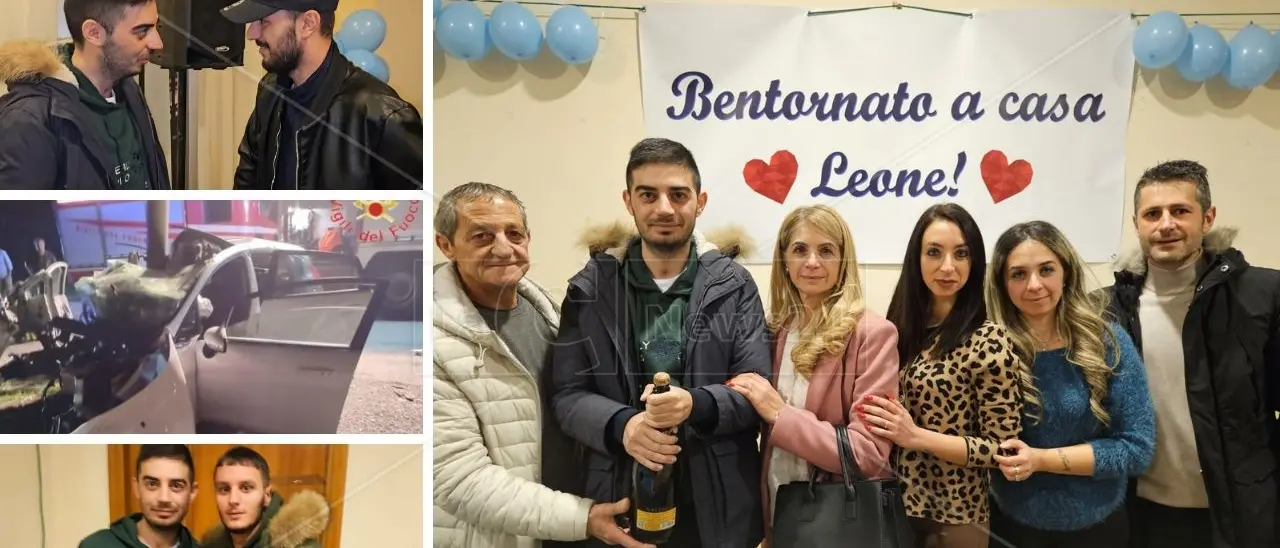 Gravemente ferito in un incidente, Vincenzo torna a casa dopo 3 mesi ed è festa nel Vibonese: «Bentornato leone»\n