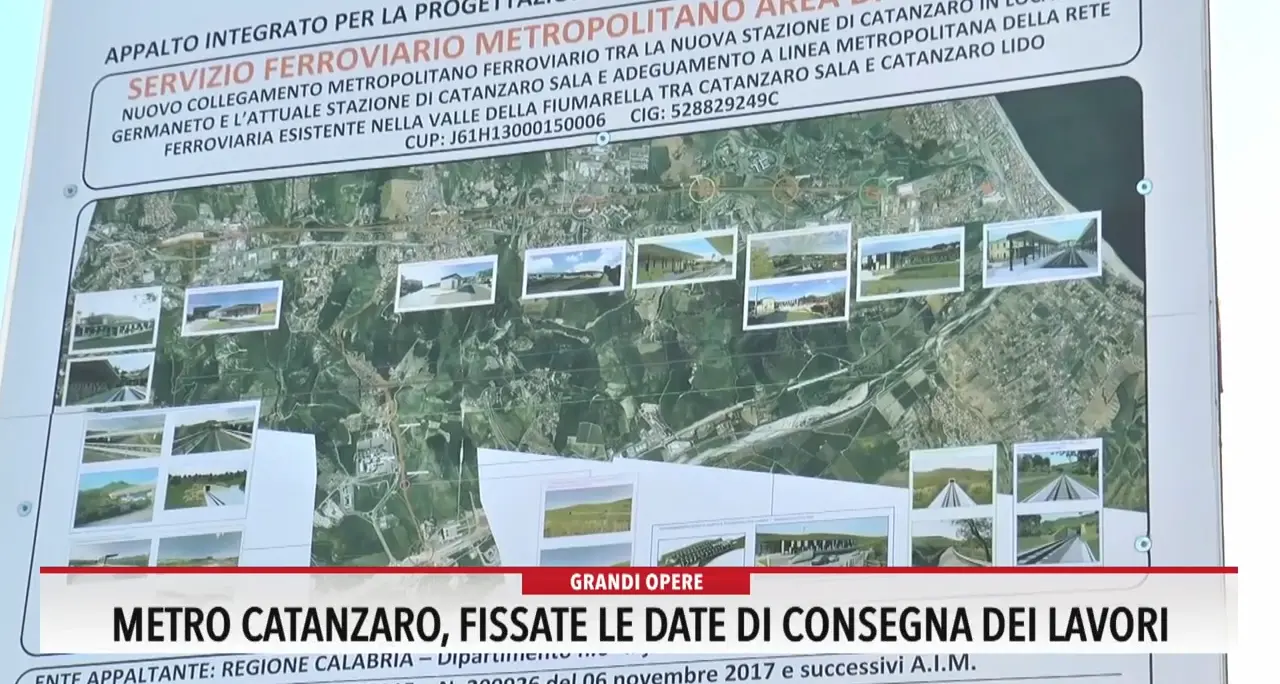 Metro Catanzaro, fissate le date di consegna dei lavori