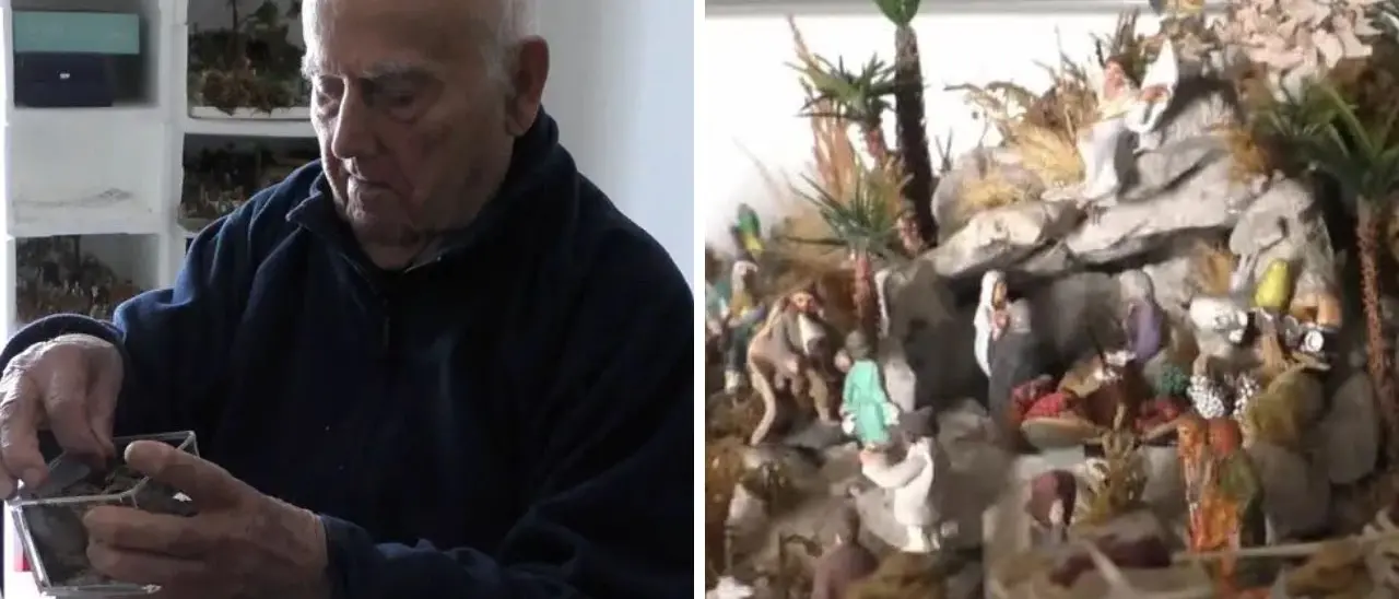 Francesco, 98 anni e la passione per i presepi:\u00A0«Ho tanta voglia di vivere. Paura della morte?\u00A0Quando viene, viene»\n