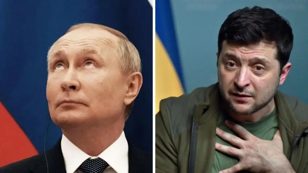 <p>Da sinistra Putin e Zelensky</p>\\n