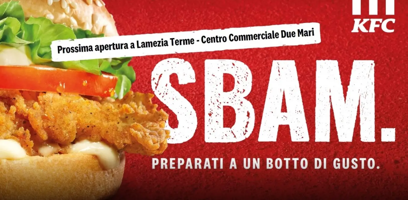 KFC, nuova apertura in Calabria: il colosso del fast food americano approda al Centro commerciale Due Mari