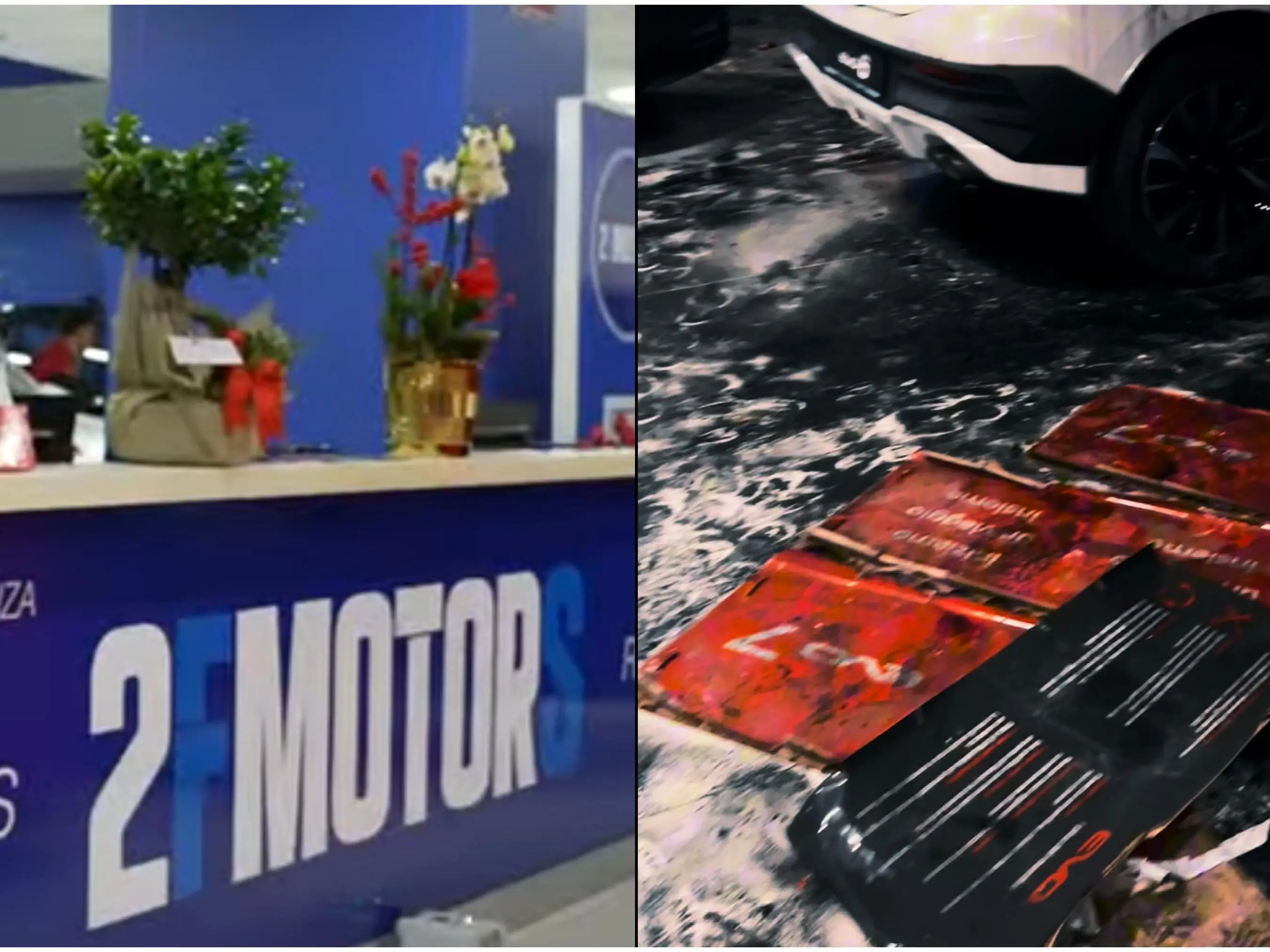 Reggio, l’autosalone in fiamme pochi giorni dopo l’inaugurazione. Il titolare: «Ripartiamo più forti di prima»