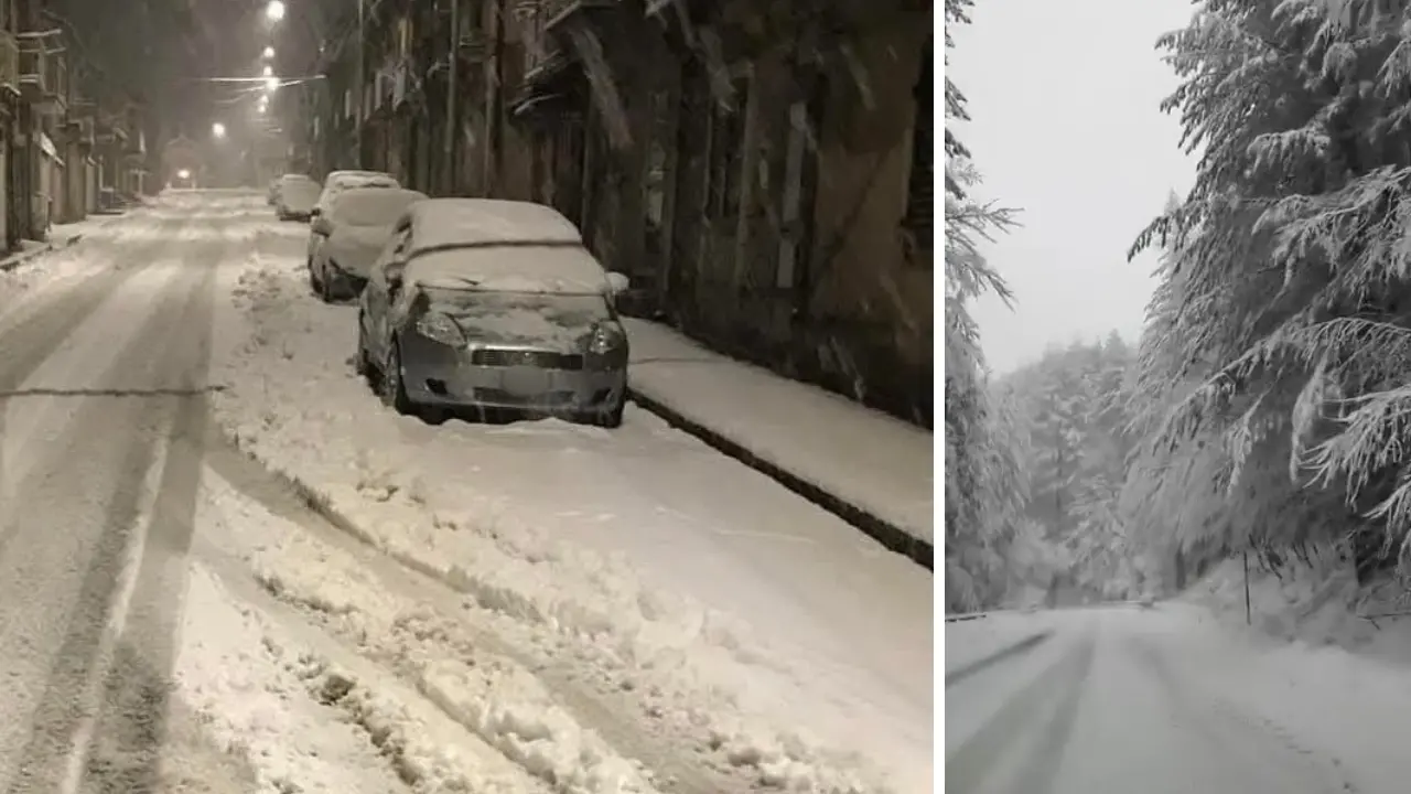 La neve a Simbario (foto Gigi Gej) e nella Sila cosentina (Alfredo Bruno)