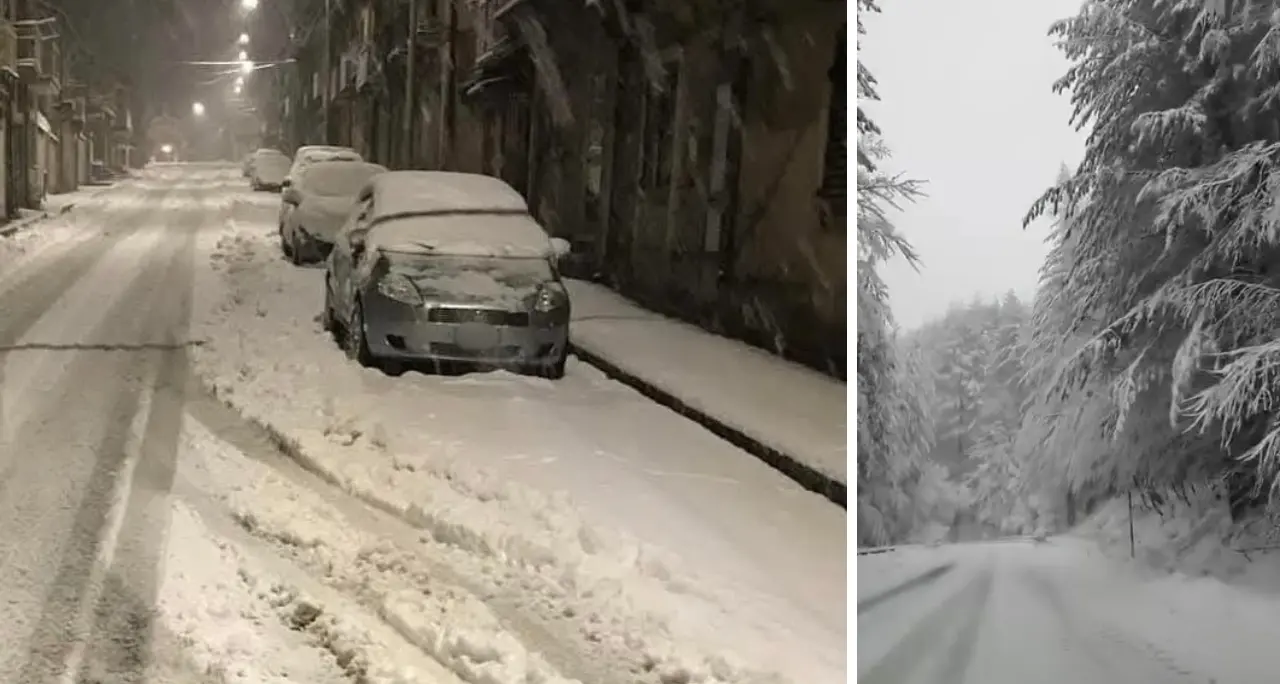 Vigilia di Natale coi fiocchi in Calabria, monti imbiancati e neve anche a bassa quota: ecco dove