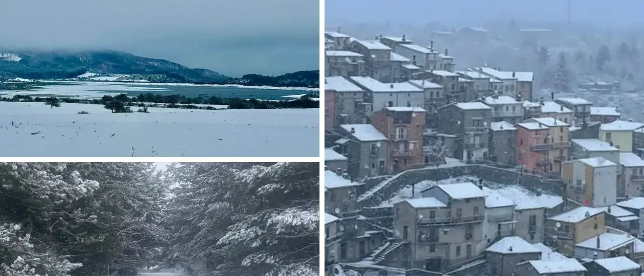 Vigilia di Natale imbiancata in Calabria, la magia della neve dalla Sila alle Serre vibonesi\n