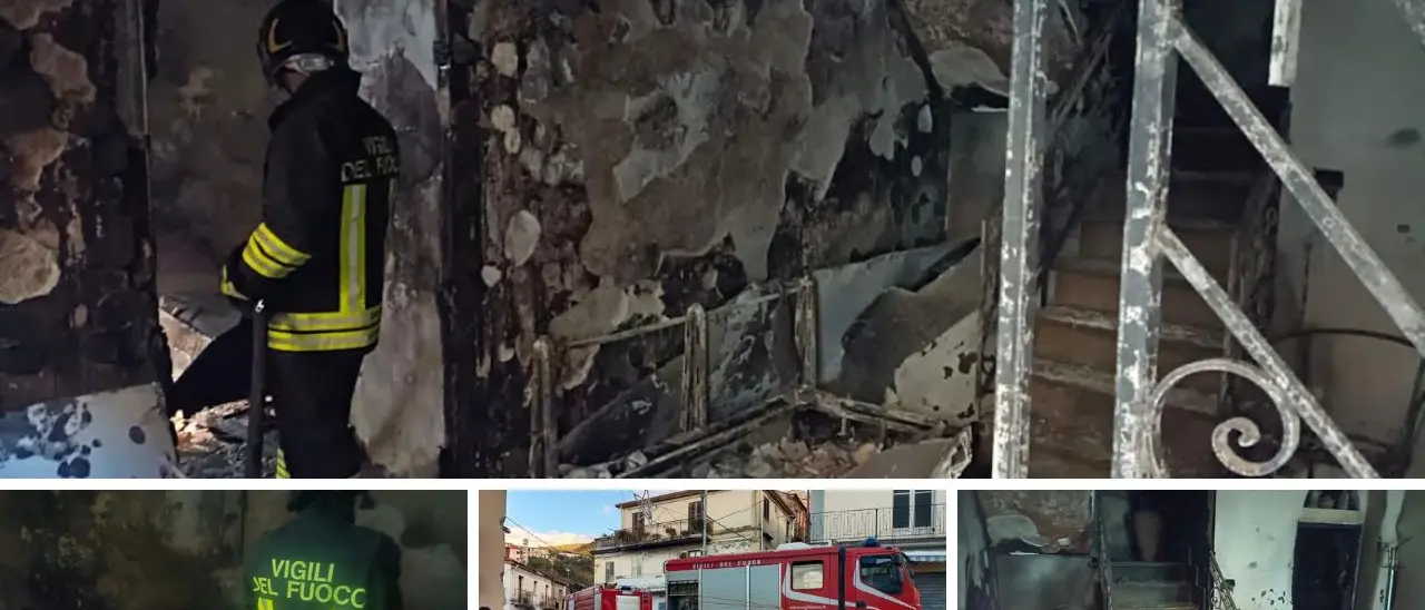 Abitazione di tre piani distrutta da un incendio\u00A0nel Vibonese: due persone ustionate\u00A0\n