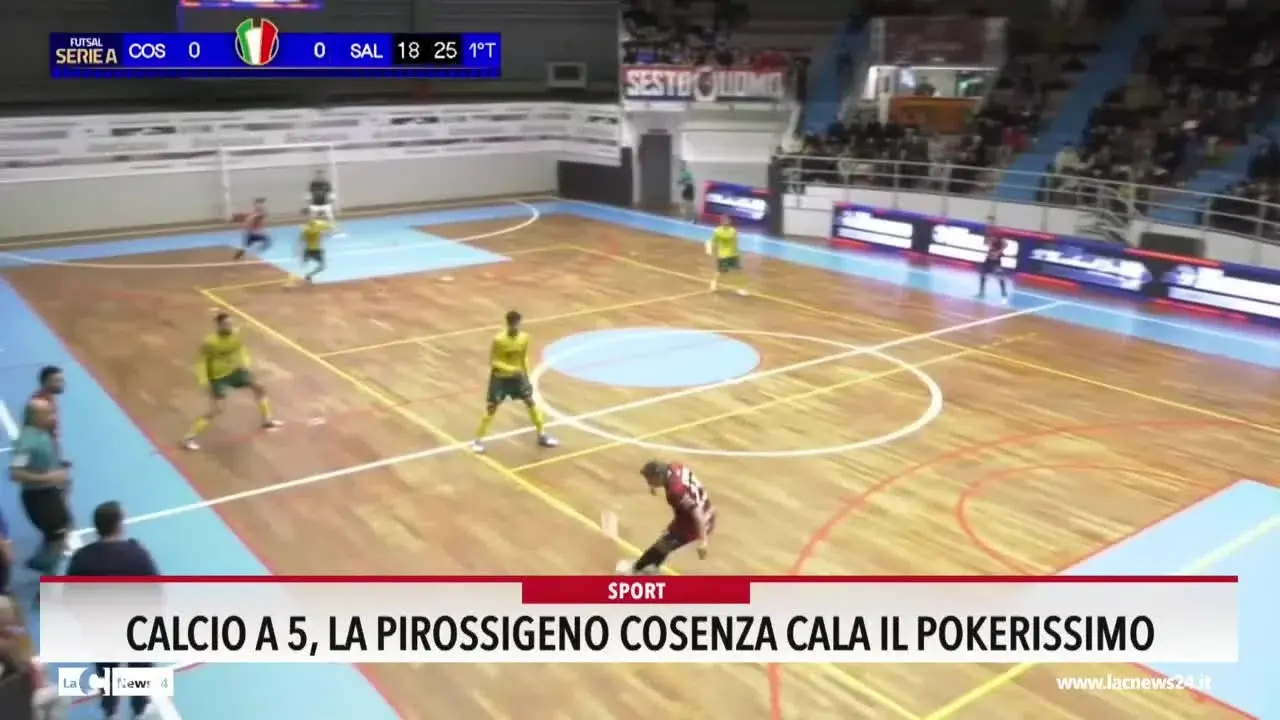 Calcio a 5, la Pirossigeno Cosenza cala il pokerissimo