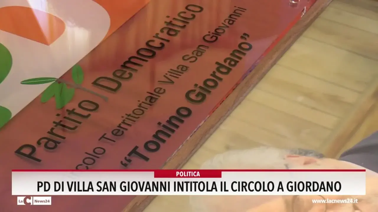 Pd di Villa San Giovanni intitola il circolo a Giordano