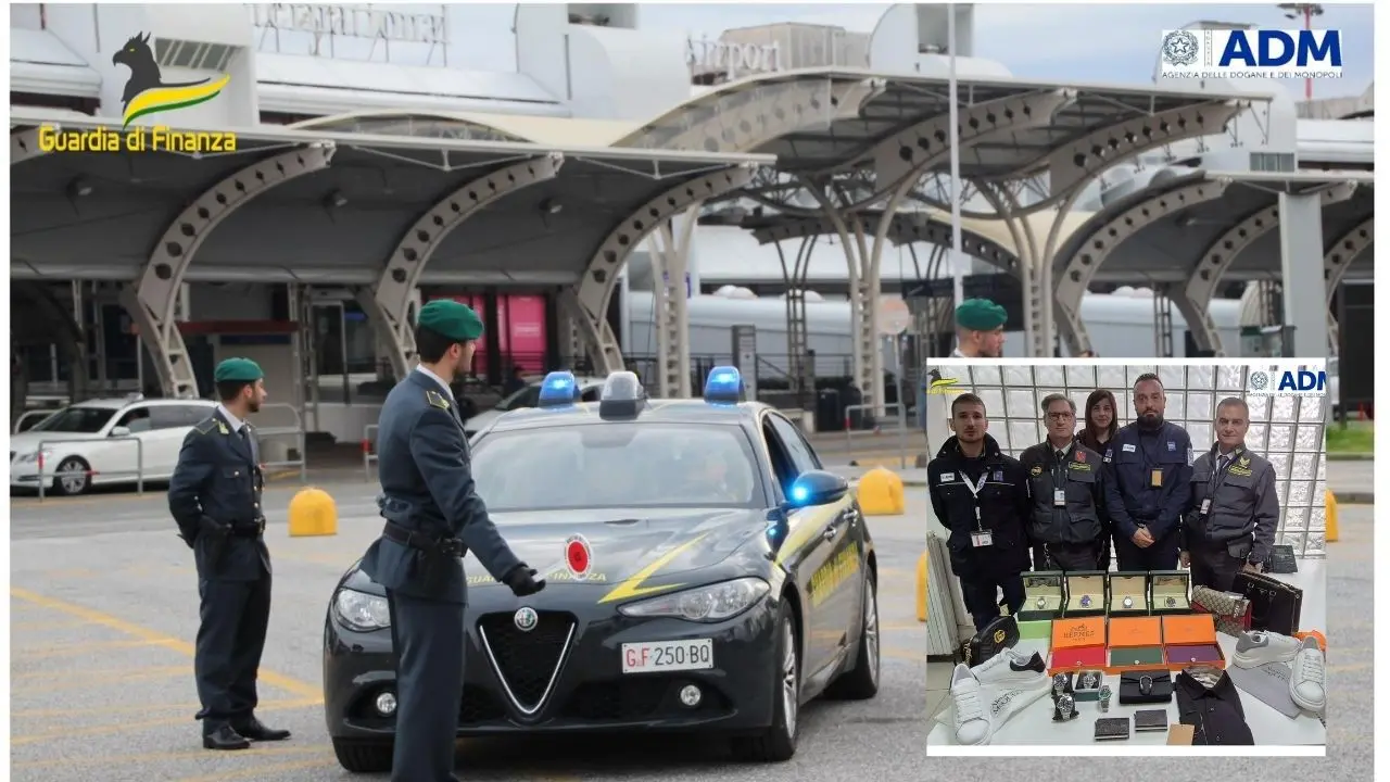 Articoli\u00A0e orologi di lusso contraffatti, maxi sequestro all’aeroporto di Lamezia Terme\n