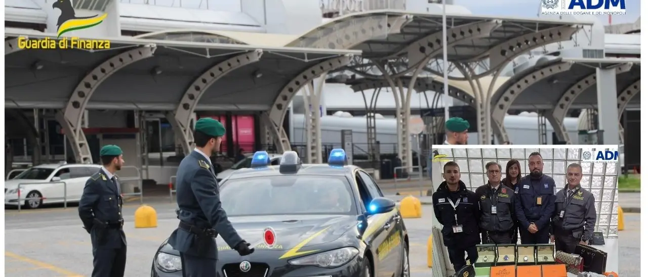 Articoli\u00A0e orologi di lusso contraffatti, maxi sequestro all’aeroporto di Lamezia Terme\n
