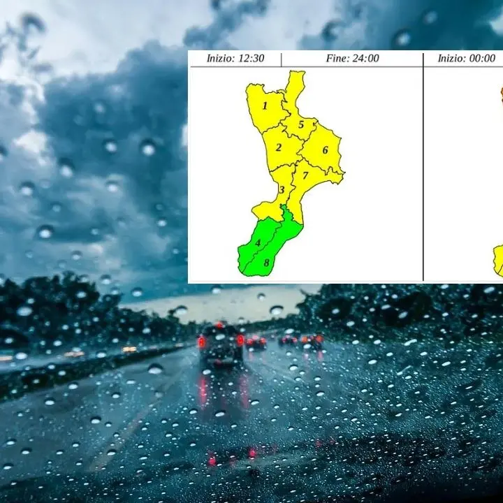 Il maltempo si abbatte sulla Calabria, allerta arancione e gialla nella giornata di domani: ecco dove\n