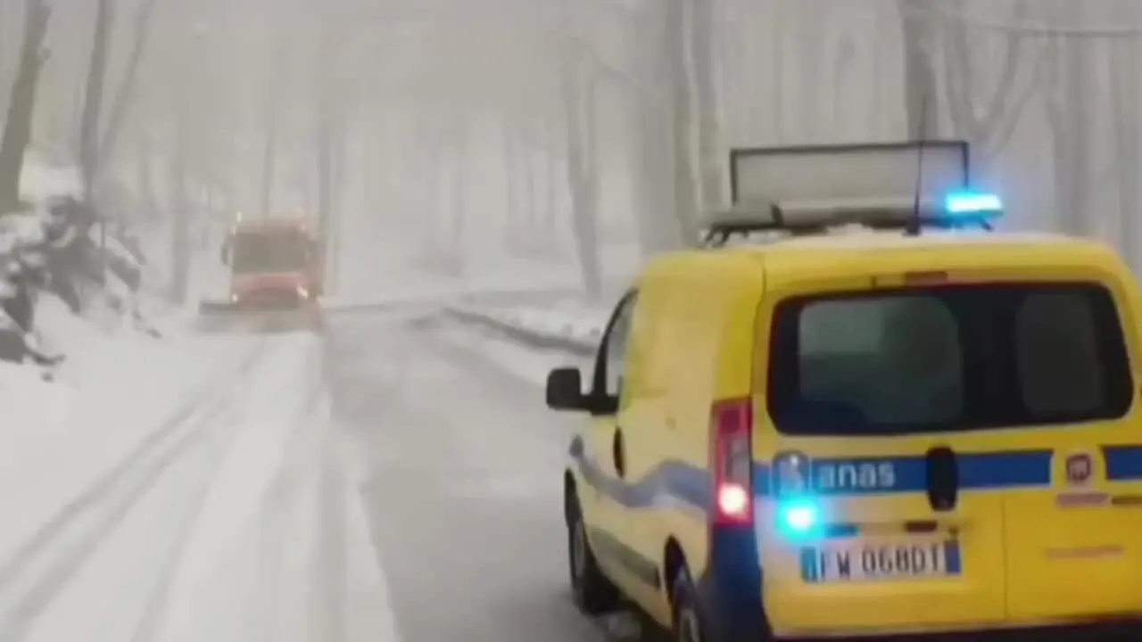 Nevica sui monti vibonesi: mezzi Anas in azione tra Mongiana e Nardodipace