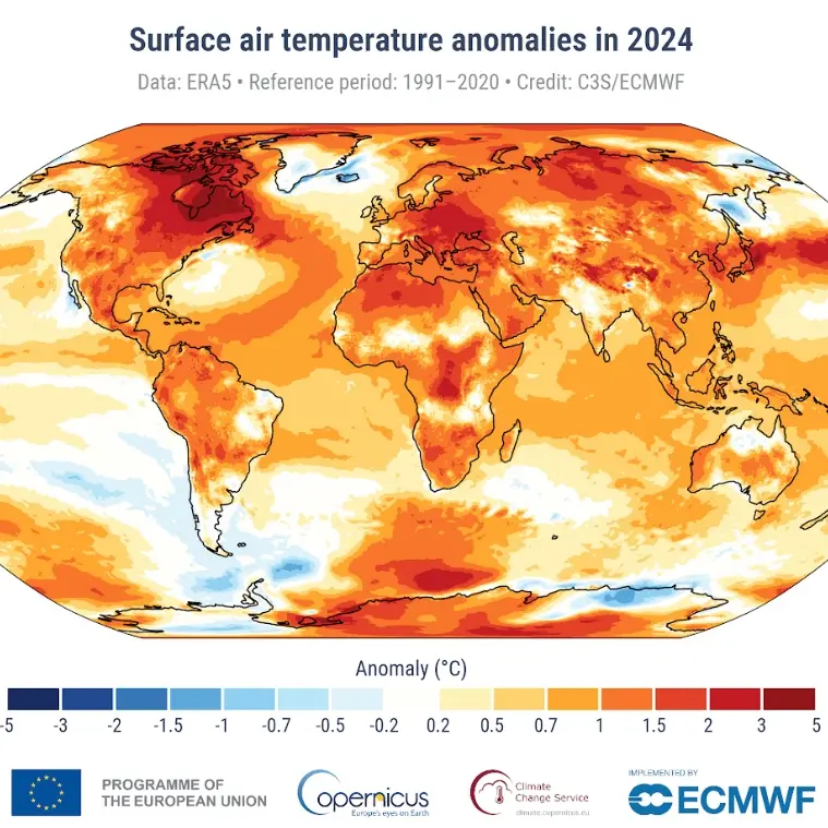 Il\u00A02024 è stato l’anno più caldo mai registrato dal 1850: ecco i dati\n