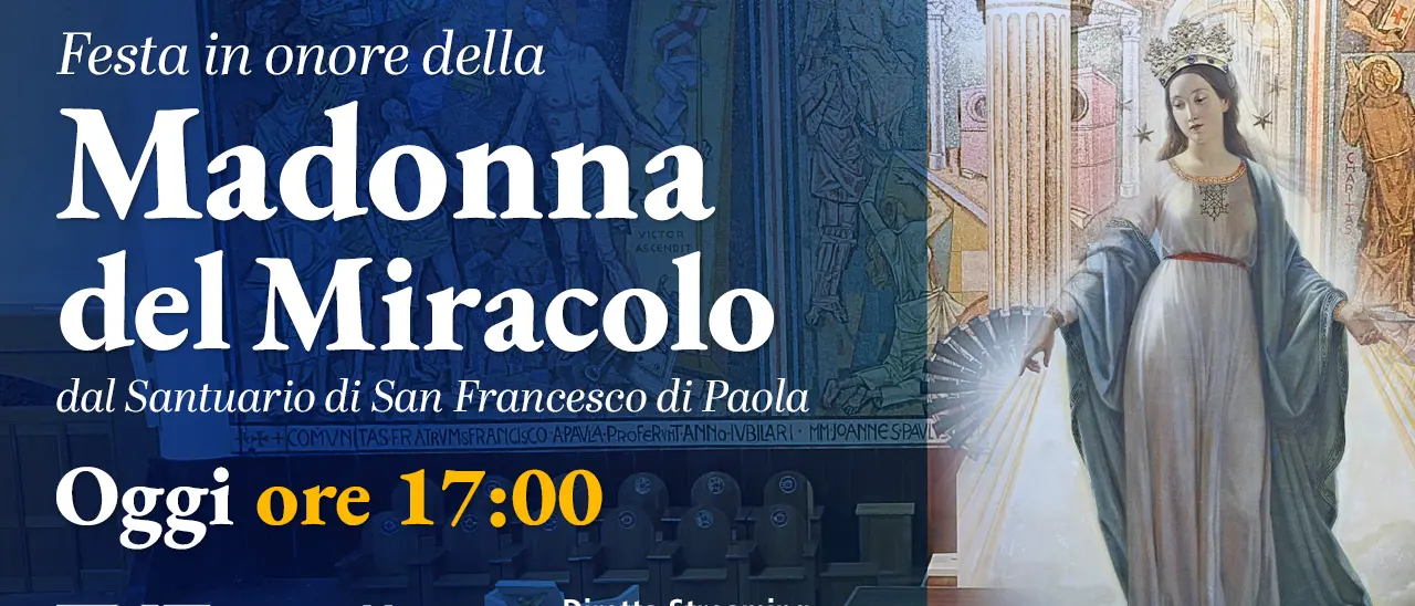 Festa in onore della Madonna del Miracolo, la Messa da Paola in diretta su LaC Tv\n