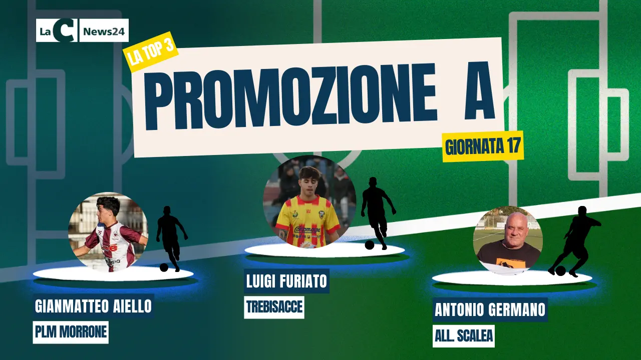 Promozione A, una perla di Furiato manda il Trebisacce in vetta. Nella Top 3 anche Aiello (Morrone) e il tecnico dello Scalea Germano