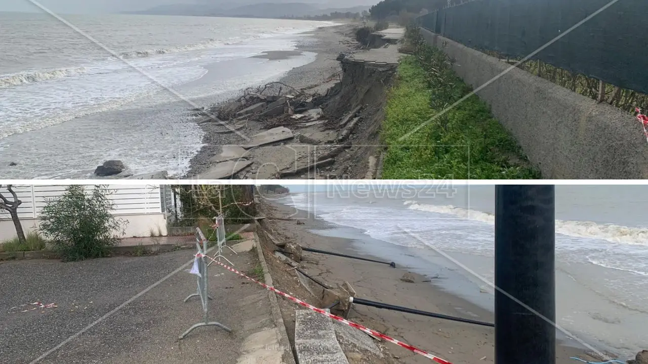 Le recenti mareggiate hanno divorato quel che restava del lungomare di Calopezzati