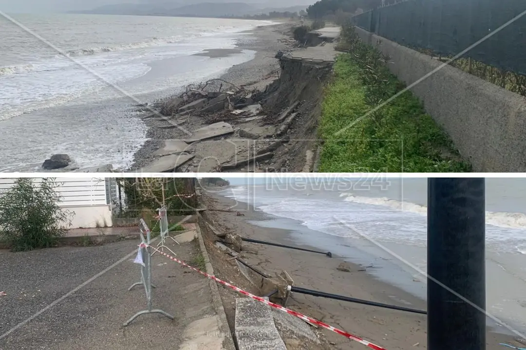 Le recenti mareggiate hanno divorato quel che restava del lungomare di Calopezzati