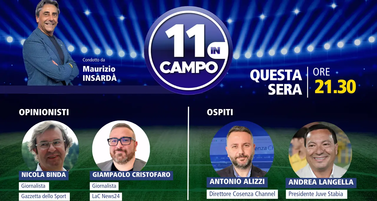 Il presidente della Juve Stabia Andrea Langella ospite di “11 in campo”: appuntamento alle 21.30 su LaC Tv