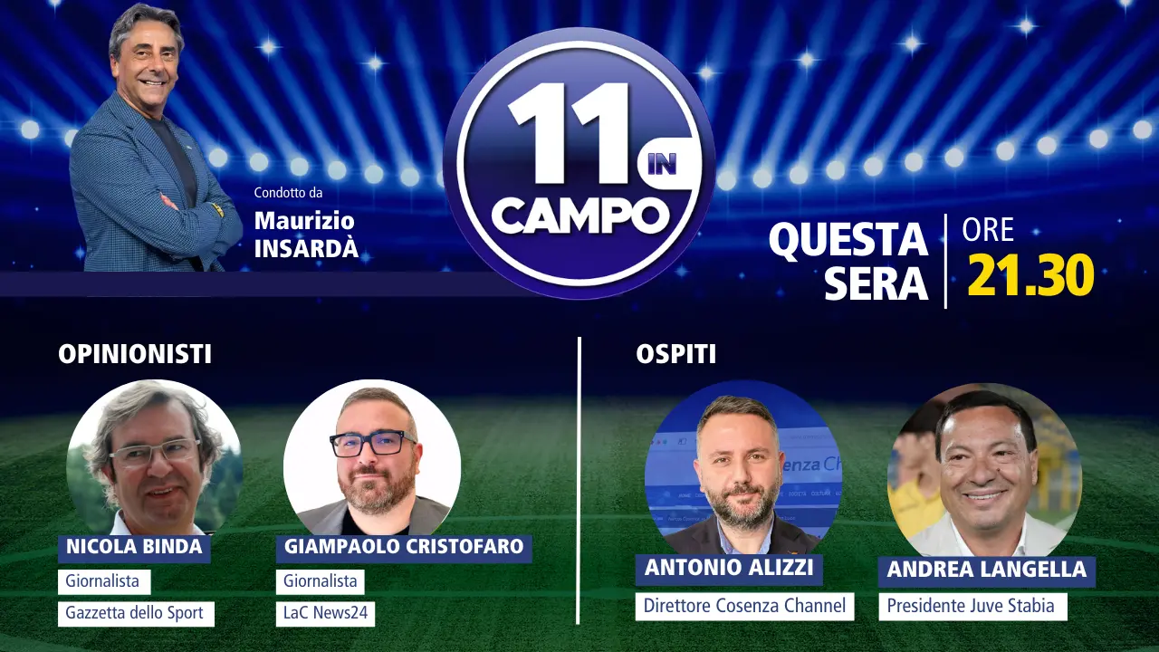 Il presidente della Juve Stabia Andrea Langella ospite di “11 in campo”: appuntamento alle 21.30 su LaC Tv