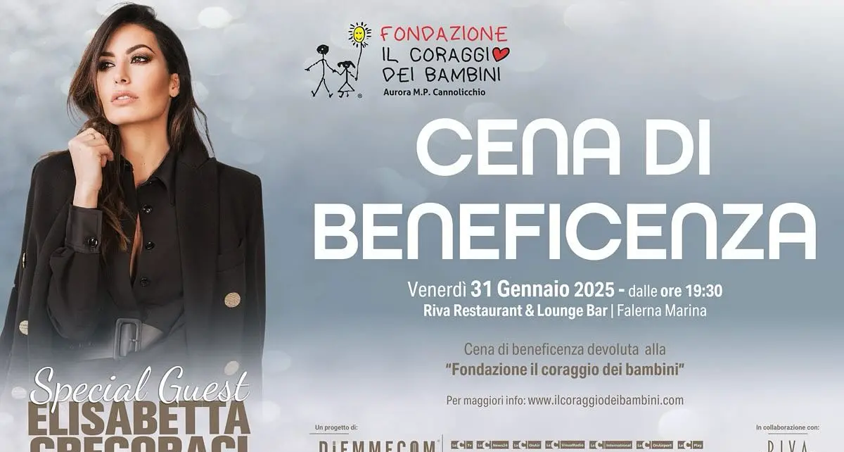 Diemmecom in campo per la solidarietà, cena di\u00A0beneficenza per la Fondazione Il Coraggio dei bambini: ospite d’onore Elisabetta Gregoraci\n