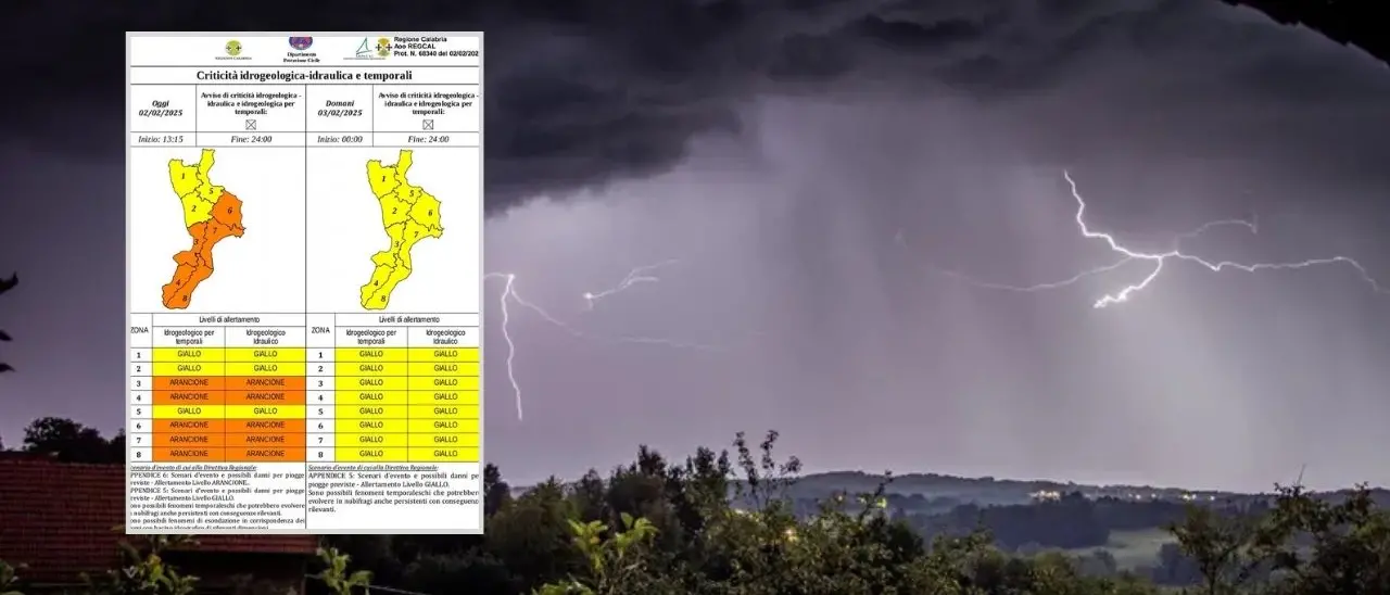 L’allerta in Calabria diventa arancione: allagamenti e forti grandinate per la tempesta del weekend\n