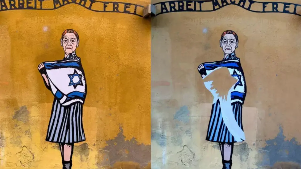I murales in ricordo di Aushwitz sfregiati a Milano