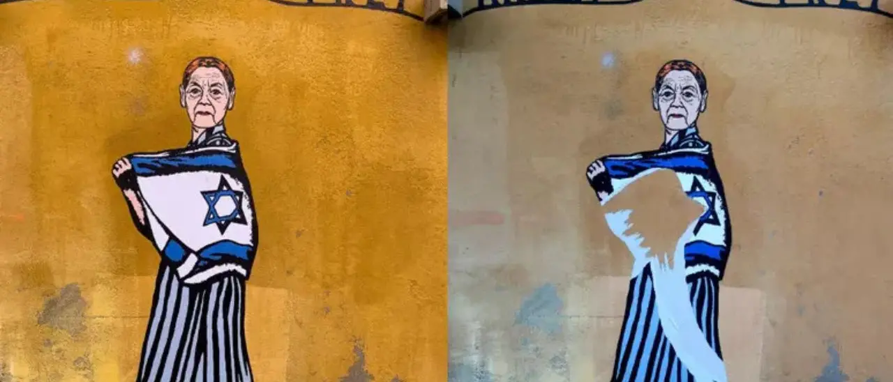 Raid antisemita a Milano:\u00A0sfregiati i murales di Bruck, Segre e Modiano\n