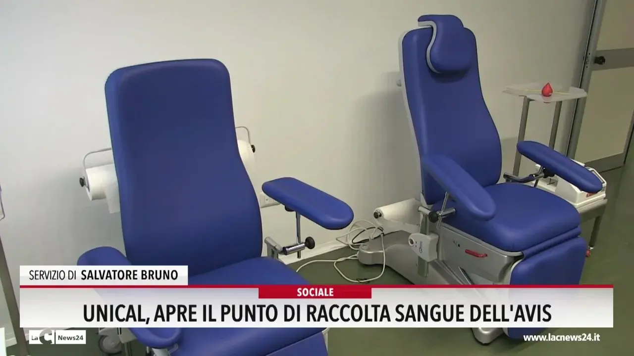 Unical, apre il punto di raccolta sangue dell'Avis