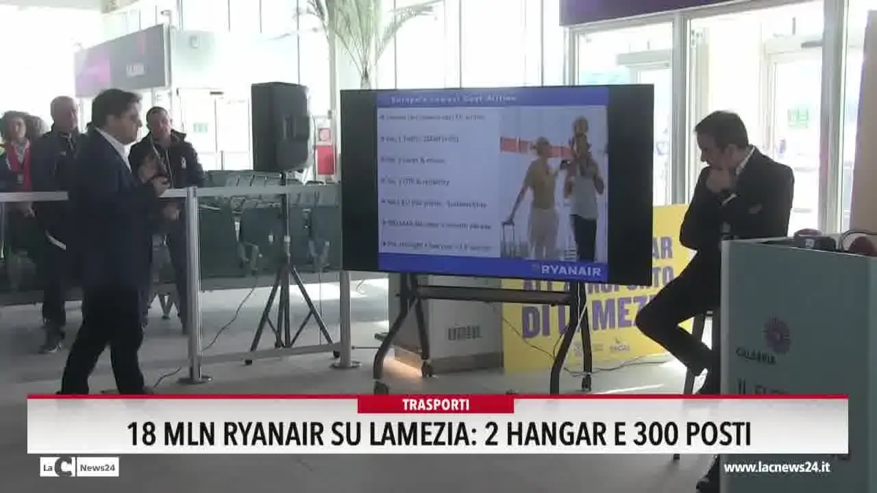 18 mln Ryanair su Lamezia: 2 hangar e 300 posti