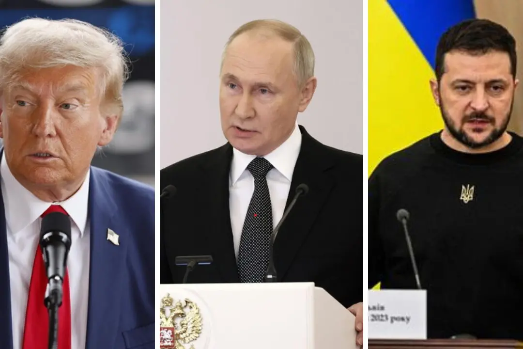 Donald Trump, Vladimir Putin e Volodymyr Zelensky