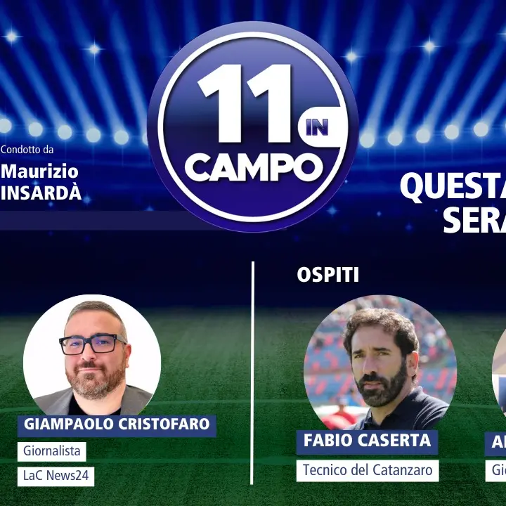 Fabio Caserta a 11 in Campo, l’allenatore del Catanzaro ospite del programma calcistico di LaC Tv: appuntamento alle 21.30