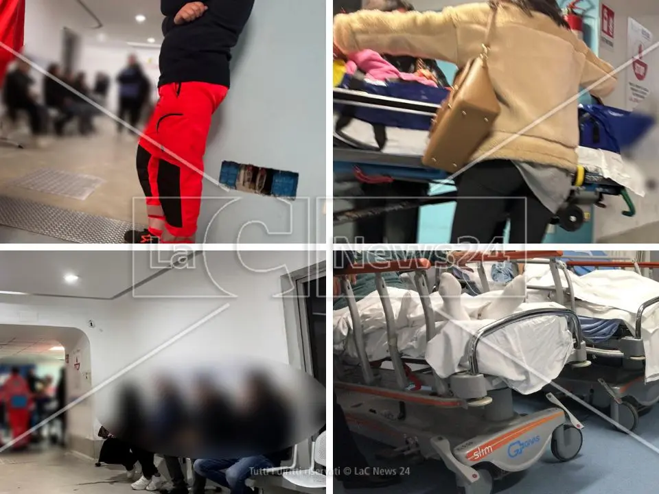 Pronto soccorso nel caos, solo i codici rossi accettati all’ospedale di Cosenza e pazienti dirottati altrove: panico a Corigliano-Rossano