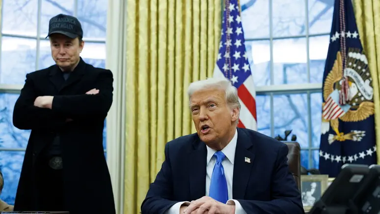 <p>Elon Musk e Donald Trump (foto Ansa)</p>\\n